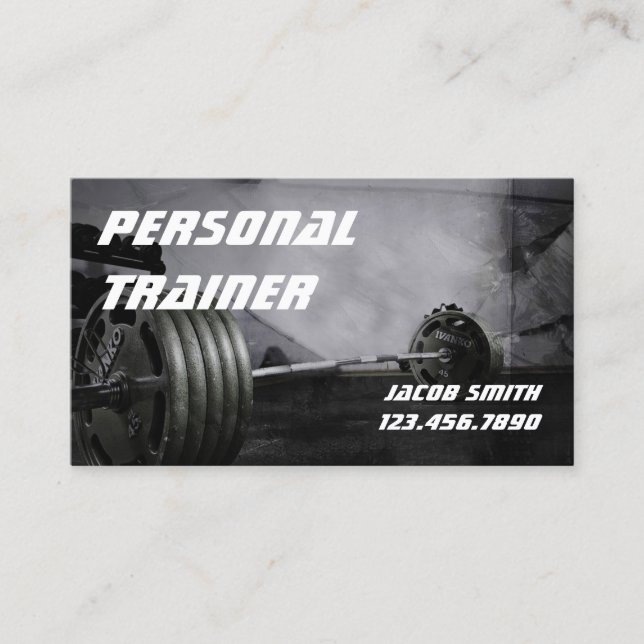 Tarjeta De Visita Ejercicio de entrenador personal Gym Fitness Busin (Anverso)