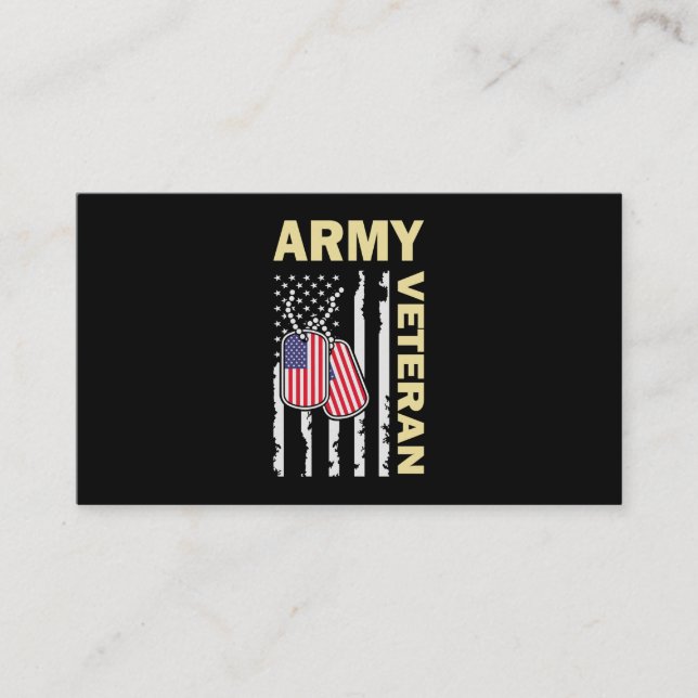 Tarjeta De Visita Ejército Estadounidense Por Nacimiento Veterano Po (Anverso)