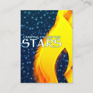 Tarjeta De Visita El acampar bajo las estrellas Starshine y hoguera