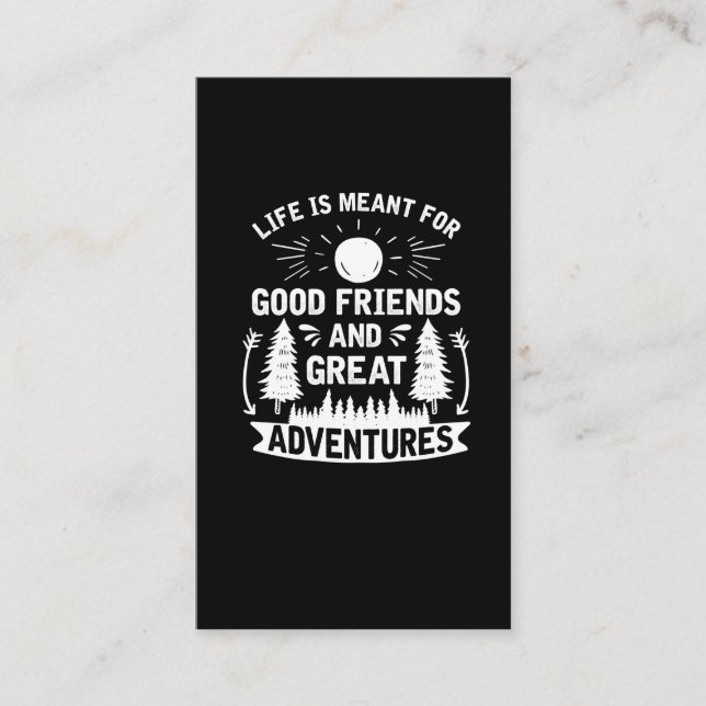Tarjeta De Visita El acampar caminando buenos amigos y grandes (Anverso)