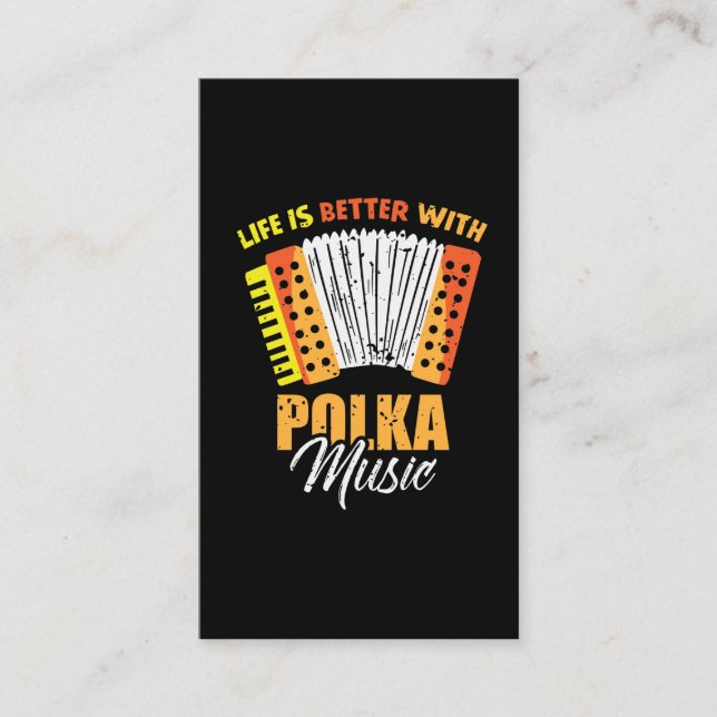 Tarjeta De Visita El acordeón de música polaca bailando (Anverso)