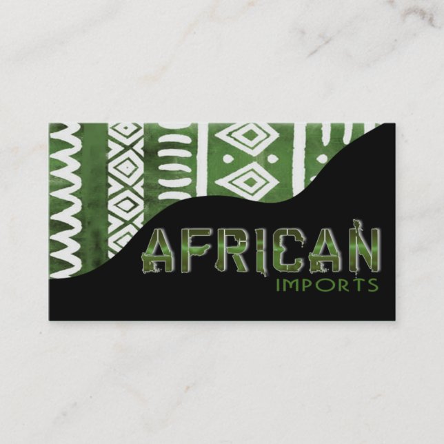 Tarjeta De Visita El africano importa II - paño del fango del Kenyan (Anverso)