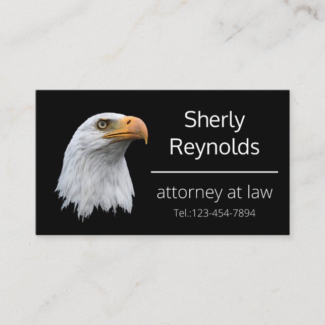 Tarjeta De Visita El águila calva personalizable agradable y moda (Anverso)