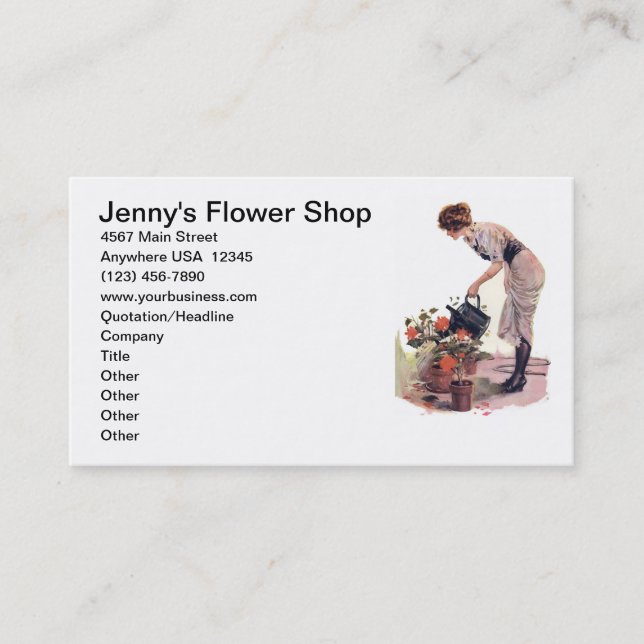 Tarjeta De Visita El ajardinar del cuidado de la planta que cultiva (Anverso)