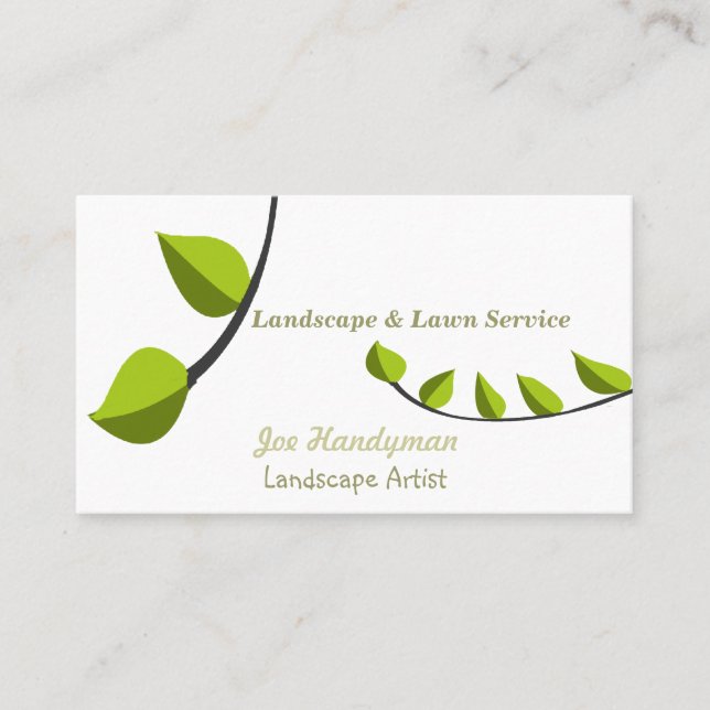 Tarjeta De Visita El ajardinar único del cuidado del césped del (Anverso)