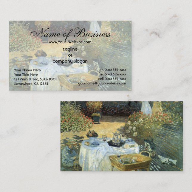 Tarjeta De Visita El almuerzo de Claude Monet (Anverso / Reverso)