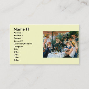 Tarjeta De Visita El alumerzo de Renoir del fiesta del canotaje