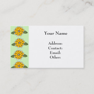 Tarjeta De Visita El amarillo florece verde