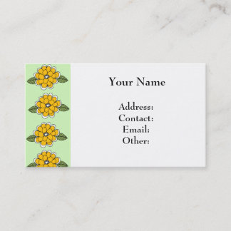 Tarjeta De Visita El amarillo florece verde