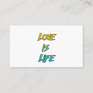 Tarjeta De Visita El amor es la vida cita los objetivos de la pareja