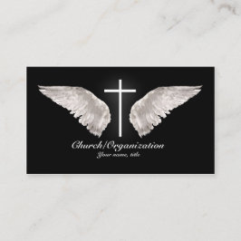 Tarjeta De Visita El ángel cruzado blanco religioso se va volando la