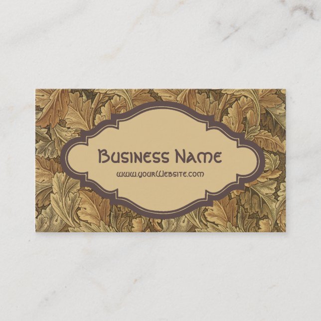 Tarjeta De Visita El antiguo William Morris Autmun deja Acanthus (Anverso)
