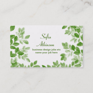 Tarjeta De Visita el árbol simple sale de diseño hermoso de la