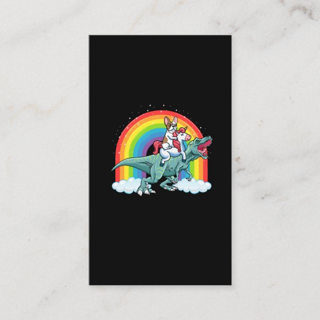 Tarjeta De Visita El arcoiris de Unicornio, un dinosaurio (Anverso)