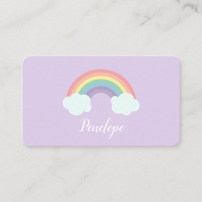 Tarjeta De Visita El arcoiris mágico y las nubes llamadas sociales (Anverso)