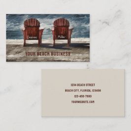 Tarjeta De Visita El arte de las tumbonas rusticas de Adirondack Mar