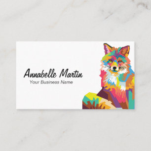 Tarjeta De Visita El arte pop colorido Fox
