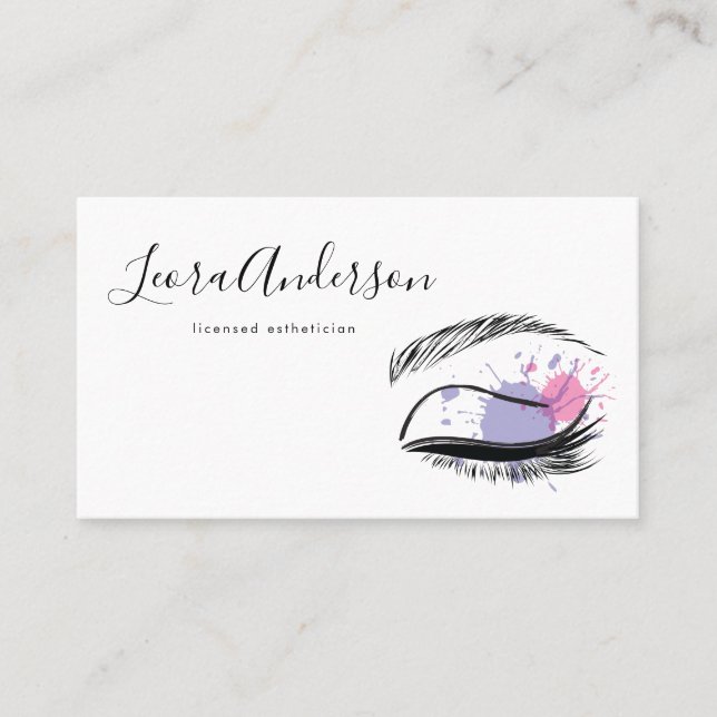 Tarjeta De Visita El artista de maquillaje azota la acuarela de (Anverso)
