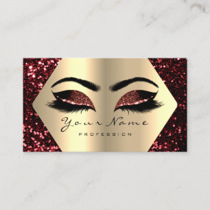 Tarjeta De Visita El artista de maquillaje del purpurina de Burgund