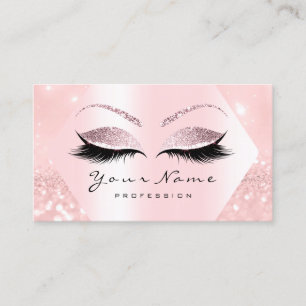 Tarjeta De Visita El artista de maquillaje del purpurina del rosa