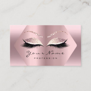 Tarjeta De Visita El artista de maquillaje del purpurina del rosa