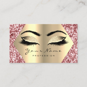 Tarjeta De Visita El artista de maquillaje del purpurina del rosa