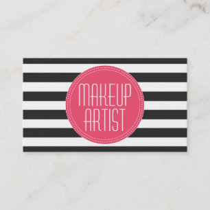 Tarjeta De Visita El artista de maquillaje negro y el blanco raya la