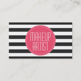 Tarjeta De Visita El artista de maquillaje negro y el blanco raya la