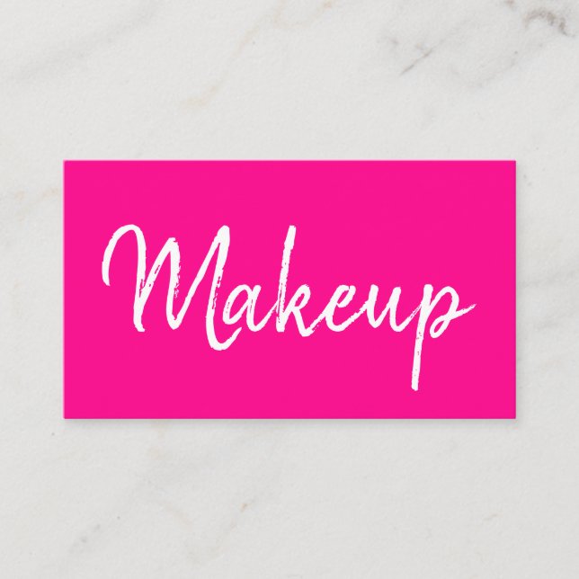 Tarjeta De Visita El artista de maquillaje rosa, un salón simple esc (Anverso)