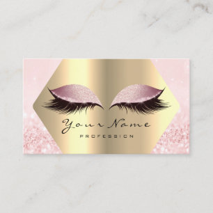 Tarjeta De Visita El artista de maquillaje rosado del purpurina del