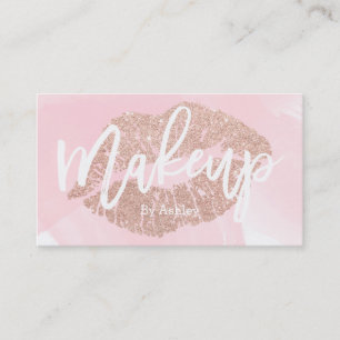 Tarjeta De Visita El artista de maquillaje subió la escritura rosad