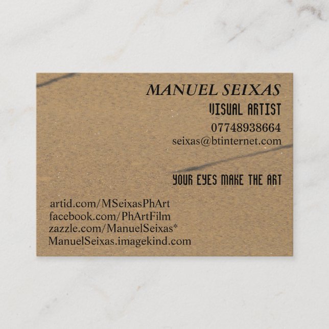 Tarjeta De Visita El artista visual (Anverso)