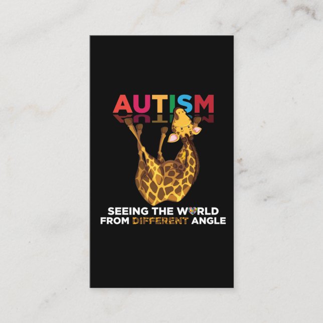 Tarjeta De Visita El autismo apoya la conciencia autista de diferent (Anverso)