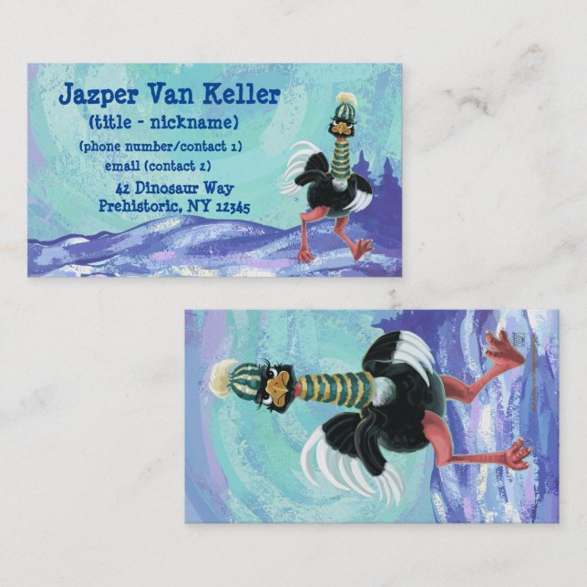 Tarjeta De Visita El avestruz ártico en carrera (Anverso / Reverso)