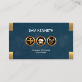 Tarjeta De Visita El azul burbujea los falsos iconos del fontanero