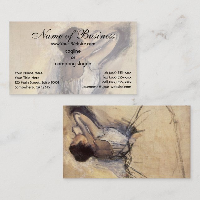 Tarjeta De Visita El bailarín de Edgar Degas (Anverso / Reverso)