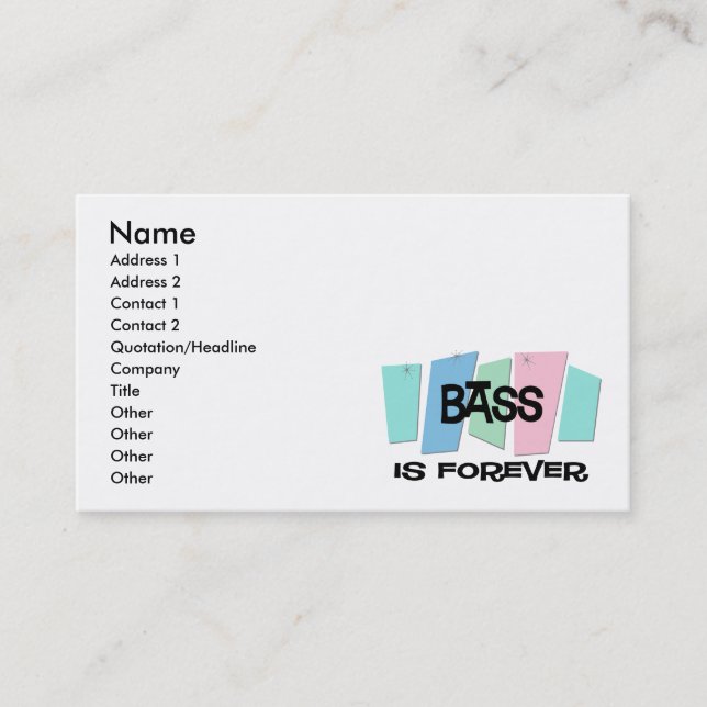 Tarjeta De Visita El bajo es Forever (Anverso)