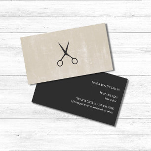 Tarjeta De Visita El beige negro elegante de Modernl Scissors al