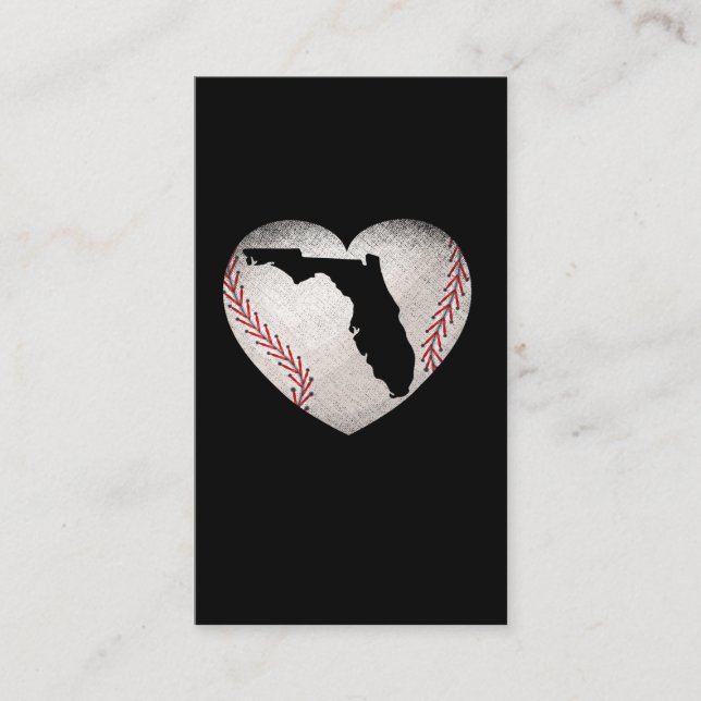 Tarjeta De Visita El béisbol Florida Heart Sports Lover (Anverso)