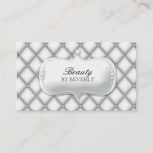 Tarjeta De Visita El blanco del salón de pelo de la belleza gotea e