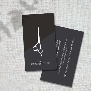 Tarjeta De Visita El blanco negro azul marino moderno Scissor al