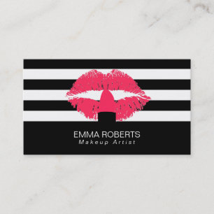 Tarjeta De Visita El blanco negro con clase del artista de