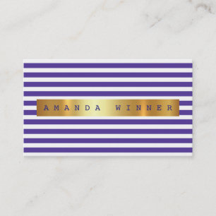 Tarjeta De Visita El blanco púrpura del Minimalism raya el Relieve