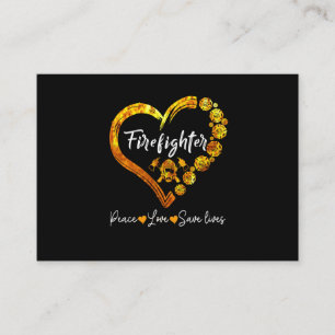 Tarjeta De Visita El bombero Peace Love Save Lives