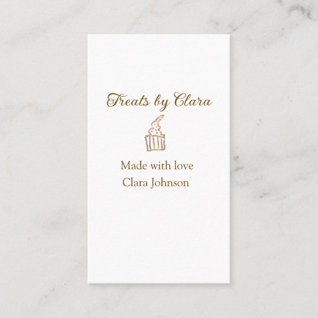 Tarjeta De Visita El brillo dorado trata la panadería hecha con el n (Anverso)