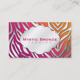 Tarjeta De Visita El broncear rosado y púrpura de neón/salón del