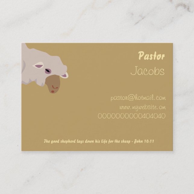 Tarjeta De Visita El buen pastor, verso de la escritura de la biblia (Anverso)