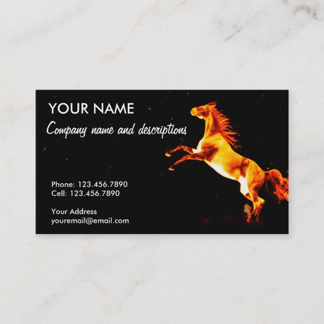 Tarjeta De Visita El caballo del fuego (Anverso)