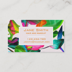 Tarjeta De Visita El cabello estiloso y la flora acuarela