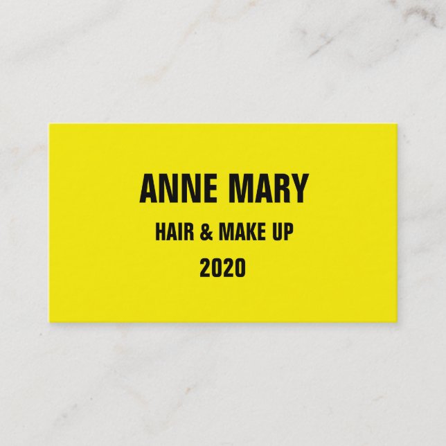 Tarjeta De Visita El cabello negro amarillo brillante y el estilo mo (Anverso)